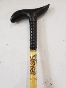 Antique Japanese short stick  - Bone? Read description - Picture 1 of 19