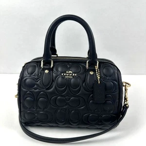 Coach Mini Rowan Crossbody Bag in Signature Smooth Leather in Black CY743 - Picture 1 of 13