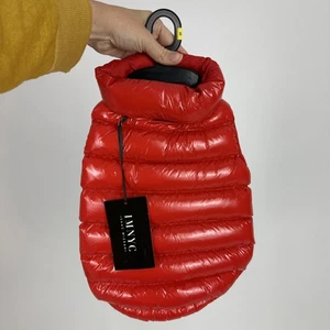 Isaac Mizrahi IMNYC Red Puffer Dog Coat Small Dog Winter Warmth - Picture 1 of 6