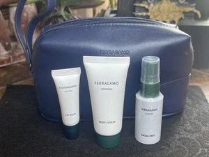 Salvatore Ferragamo Parfums Poche Toiletry Travel Kit Bag w/ Lip Balm + Lotion - Picture 1 of 15