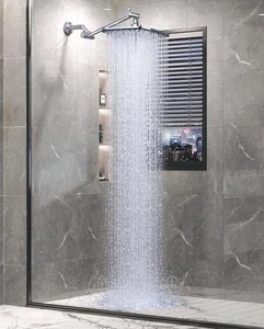 Veken Soffione Doccia a Pioggia 11,8", Soffione Doccia a Pioggia Rettangolare con 11" Inox - Foto 1 di 10