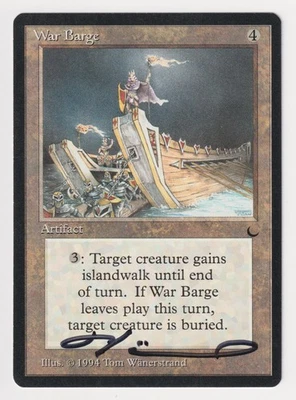 Signed War Barge LP The Dark Artist Tom Wanerstrand 1994 WOTC MTG Magic Vintage! - Image 1 of 2