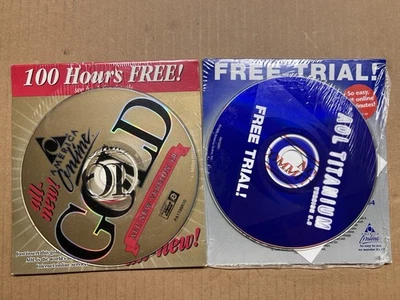 American Online AOL Gold 4.0 + Titanium 5.0 Trial Discs - Unopened - Image 1 of 2