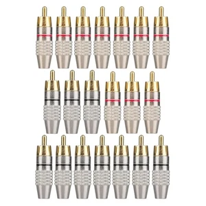 Anti-corrosion RCA male plug Audio Video Cable Adapter Connector Speaker - Imagen 1 de 11