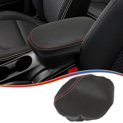 Center Console Armrest Cover for Kia Soul 2014-2019 Microfiber Leather - Red Sti Foto 1 de 4