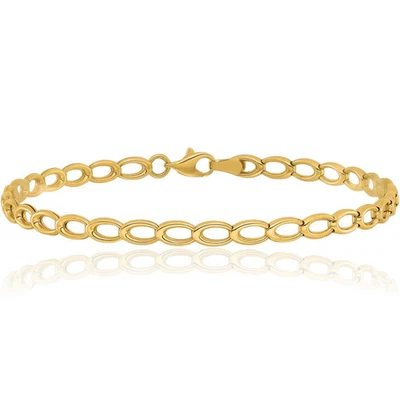 14K Solid Yellow Gold Single Link Charm Bracelet - Image 1 of 4