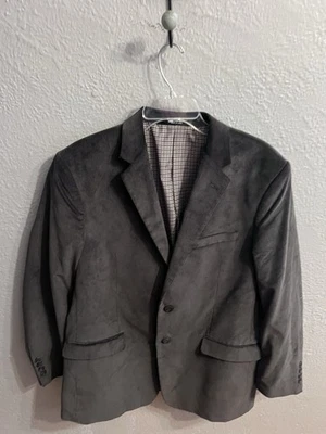 Saddlebred Corduroy Sport Coat Blazer Men's Size 40R Charcoal Gray - Image 1 of 4