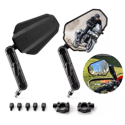 Adventure Motorcycle Rearview Mirrors Adjustable For Dirt Bike Dual Sport M10 M8 - Image 1 of 4