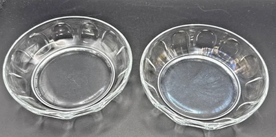 Vintage Arcoroc France Set 2 Thumbprint Clear Glass Fruit Dessert Bowls 5.5" - image 1 of 4