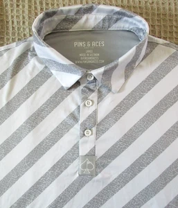 Pins and Aces Shirt Golf Polo Herren L Large Preppy Smart Casual Cool Comfort - Bild 1 von 9