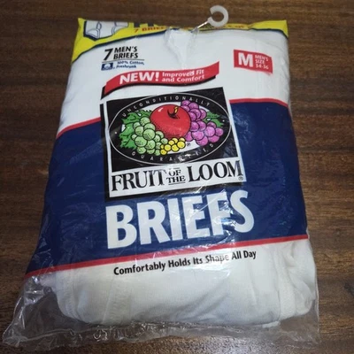 Men's Vintage 1996 Fruit of the Loom Briefs 7 Pack Medium 34-36, Brand New - Image 1 of 3
