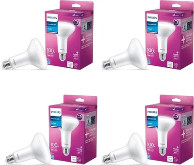 Philips 4 Pack BR30 5000K EyeComfort LED Bulbs Daylight Energy Efficient Ligh... - Image 1 of 4
