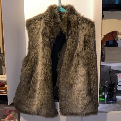 Chaqueta chaleco para mujer BLASSPORT reversible gris de piel sintética. Talla mediana Foto 1 de 4