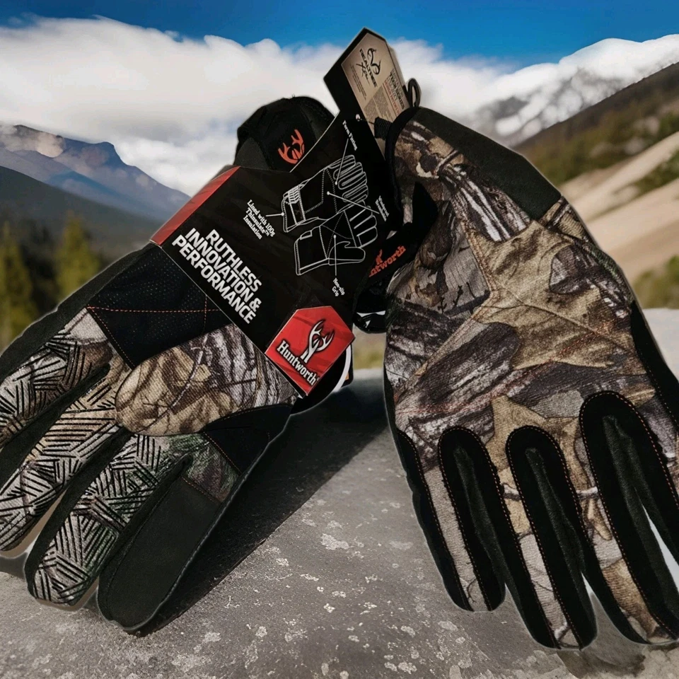 New! Huntworth Realtree Max-1 XT Camouflage Heavyweight Battalion Gloves Sz M/L  - Image 1 of 4
