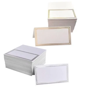 Pack of 50 Elegant Name Cards for Table Setting Rectangle Seating Place Cards - Picture 1 of 10