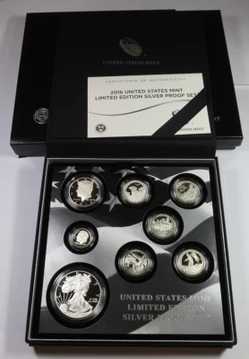 2016 US Mint SILVER Proof 8 Coin Set with American Eagle #47661R - Image 1 of 4