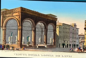 Antique Print Original Cityview Loggia de Lanzi Architecture 19th century - Picture 1 of 8
