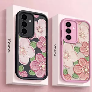 For Samsung A54 A34 S24 FE S23 Ultra S22 S21 A55 Flowers Shockproof Case Cover - Picture 1 of 16