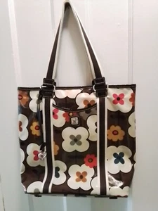 Brighton bemalte beschichtete Canvas-Schultertasche große Blumenmuster EUC - Bild 1 von 12