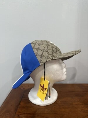 Подлинный Gucci x Adidas GG Supreme логотип двусторонняя бейсболка размер L/59 см - Изображение 1 из 4