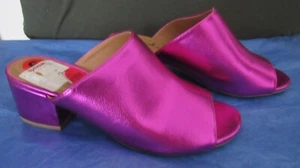 QUPID METALLIC HOT PINK HEELED OPEN TOE MULE SHOE SIZE 6 **NEW** - Picture 1 of 5