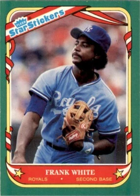 1987 Fleer Star Stickers Frank White . Kansas City Royals #123 - Image 1 of 2
