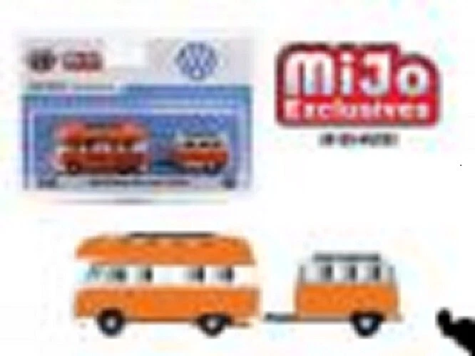 M2 VW BUS AND TRAILER SET.  DIECAST 1.64  LIMITED HOBBY SET ORANGE AND WHITE - Image 1 of 1