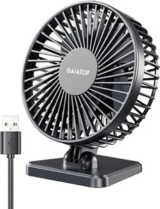 USB Desk Fan, Small But Powerful, Portable Quiet 3 Speeds Wind Desktop Personal - Picture 1 of 5
