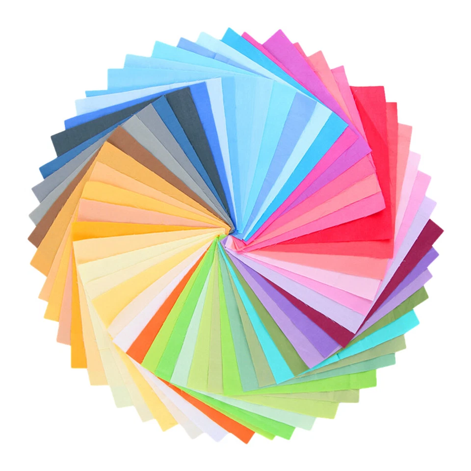 50 PCS/Pack Multi-Colors Fabric Patchwork  Mixed Squares Fabric Bundle Sewing - Image 1 of 1