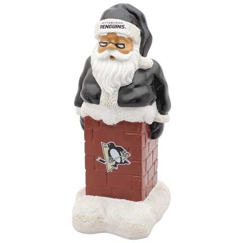 Pittsburgh Penguins Santa In Chimney New.  Great Christmas gift.  NHL Licensed Cover