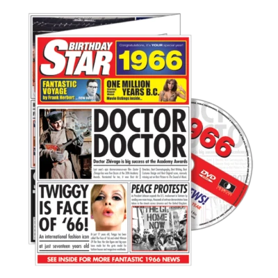 RETROCO 1966 DELUXE BIRTHDAY CARD With DVD Of The Year - 59th Birthday. Greeting Card