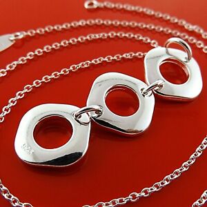 Necklace Chain Real 925 Sterling Silver Filled Ladies Italian Drop Pendant 