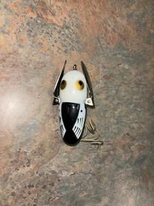 Vintage Heddon Crazy Crawler Fishing Lure Black White - Picture 1 of 2