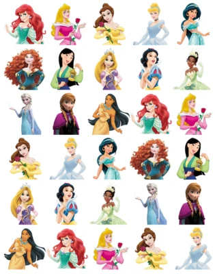 FRANKIES BAKERY Disney Princess 30 StandUp Cupcake Toppers Edible Wafer Paper Fairy Cake Toppers