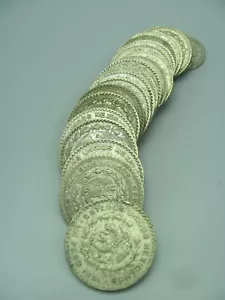 1957-1967 Mixed Dates Roll of 20 Mexico 1 Peso Silver Coins - Picture 1 of 3