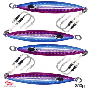 4 piezas 250 g Lanzamiento Lento Jigging 9 oz Pesca metal caída vertical sk jig BKK gancho NUEVO - Imagen 1 de 12