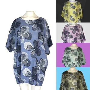 T BY TRASPARENTE tunica donna 50/50 oversize taglia unica Made in Italy - Foto 1 di 13