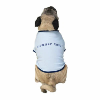 Camiseta para perro "I CHASE TAIL" - XS - Divertida - Azul - Tachuela - Informal canina - Nueva con etiquetas Foto 1 de 4