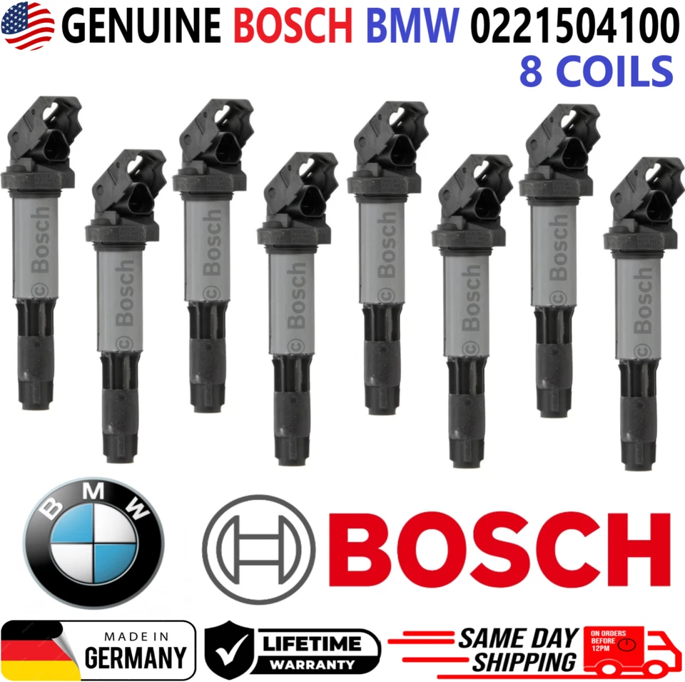 Bobinas de encendido originales Bosch BMW x8 para BMW I4 I6 V8 V12 2001-2010, 0221504100 Foto 1 de 4