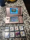 Nintendo DS Lite System Portable Gaming Console - Coral Pink With 9 GAMES