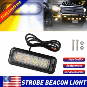 1PCS LED Strobe Light Bar Car Truck Flashing Warning Hazard Beacon Amber & White - Picture 1 of 15