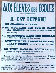 LOT DE 30 REPRODUCTIONS AFFICHE 1900 : "AUX ÉLÉVES DES ÉCOLES IL EST DÉFENDU" - Foto 1 di 1