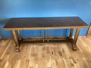 Vintage Trestle Console Table with Fluted Legs - Picture 1 of 9