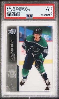 2021-22 Upper Deck Elias Pettersson Clear Cut #179 PSA 9 Mint - Image 1 of 2