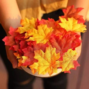300 Pcs Artificial Maple Leaves Fall Fake Leaves for Thanksgiving Autumn Home - Picture 1 of 8
