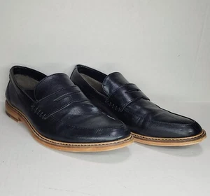 Seven91 Black Leather Penny Loafers Dress Shoes Men's Size 8 Slightly Worn VG-EX - Picture 1 of 18