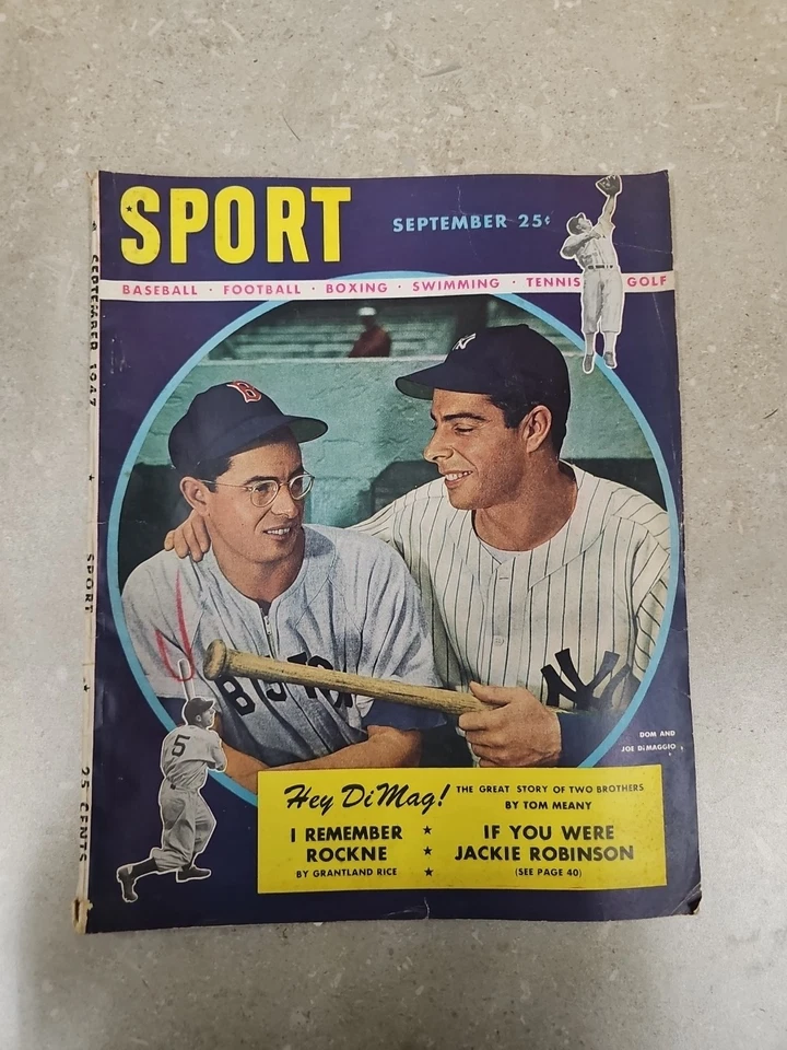 September 1947 Sport Magazine Joe DiMaggio Dom DiMaggio No Label - Image 1 of 4