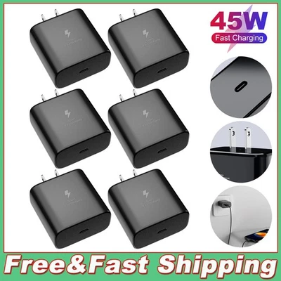 6-Pack 45W USB-C Super Fast Chargers for Samsung Galaxy S23/S22/S21+ Series - Image 1 of 4