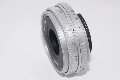 [Exc+5]Nikon 45mm f2.8 P AIS Manual Focus Lens Silver From JAPAN #j9076 - Image 1 of 4