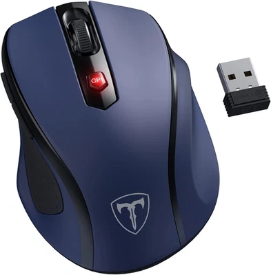 Wireless Mouse, D-09 Computer Mouse USB Cordless Mice for Laptop, Ergo Grips, Li - Image 1 of 4